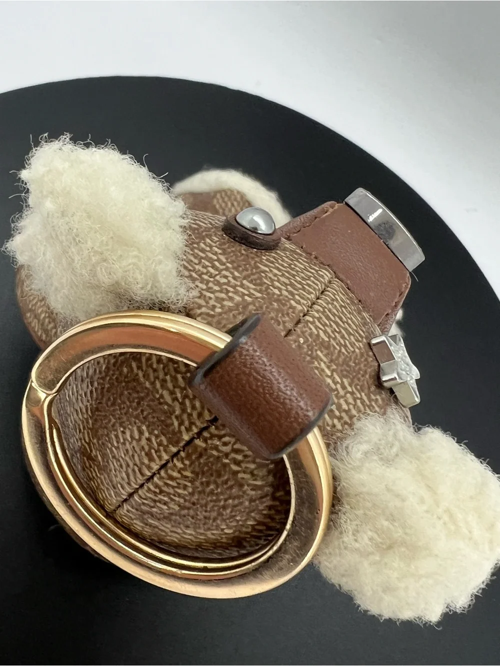 Coach Signature Canvas Bear Bag Charm Keychain with Shearling (Missing Tag) - Picture 15 of 15